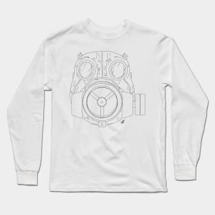 Caiman Gas Mask Outline Long Sleeve T-Shirt